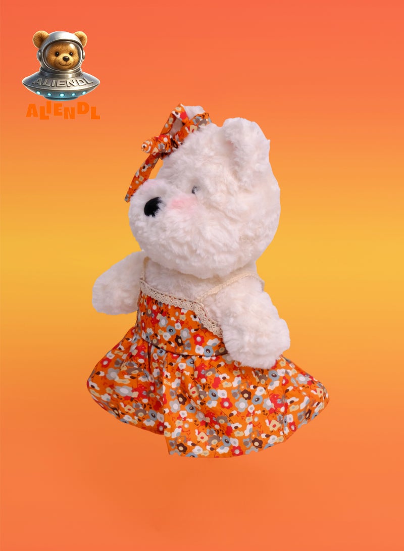 ALIENDL Pure Pup – Plush Dog Stuffed Animal Toy for Baby Kids, Soft Cute Puppy Dress Doll Gift Set with Removable Clothes & Pouch, Lovely Gift for Kids, Girls & Friends - Image 2