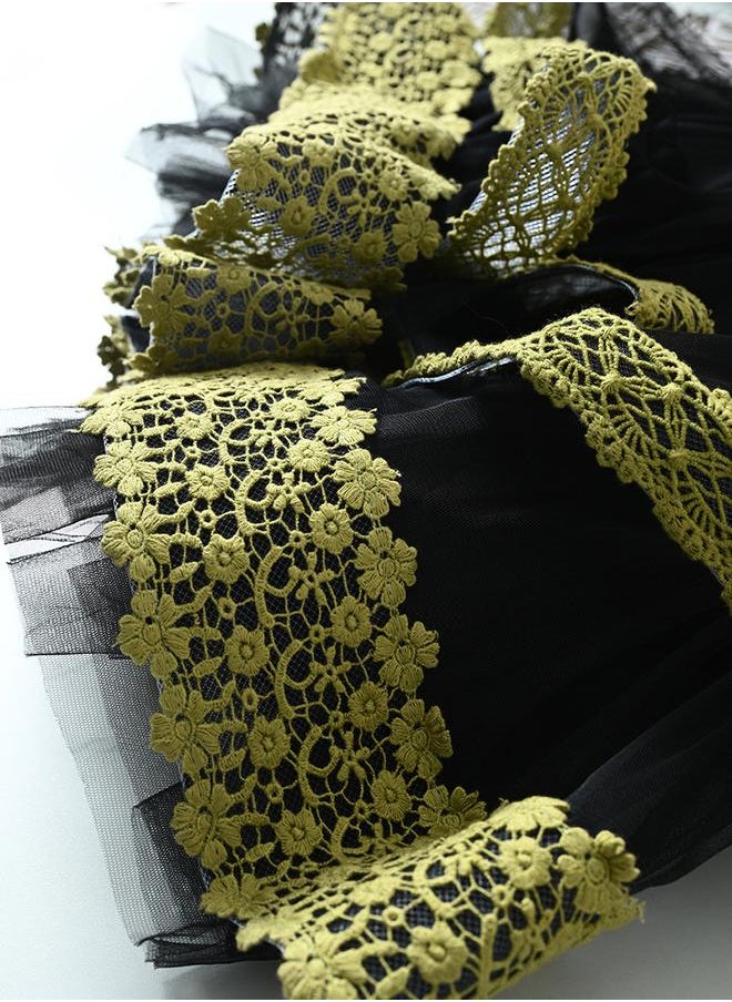 BELLA MODA Embroidered Layered Mesh Insert Dress by Styli  - Image 3