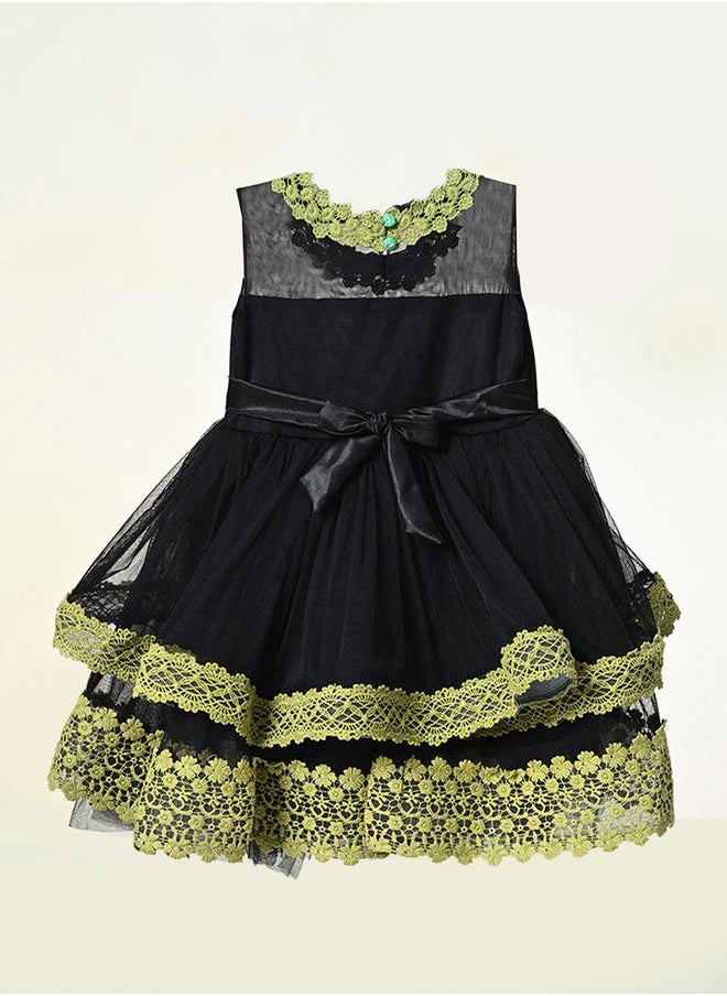 BELLA MODA Embroidered Layered Mesh Insert Dress by Styli  - Image 2