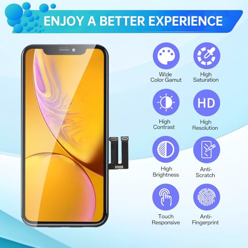DGSCSMY Screen Replacement for iPhone XR 3D Touch LCD Display Digitizer Full Assembly Repair 6.1" Front Glass Waterproof Adhesive Sticker Fix Tools Kit A1984 A2105 A2106 A2108 - Image 5