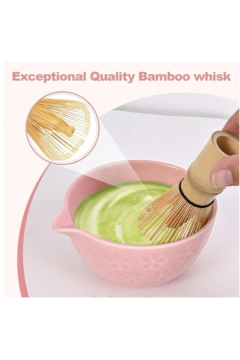 مجموعة خفاقة ماتشا 5 قطع، طقم ماتشا مع وعاء ماتشا (مع فوهة سكب)، مجموعة خفاقة ماتشا تقليدية، حامل خفاقة، ملعقة خفاقة من الخيزران، مصفاة - طقم ماتشا أنيق للهدايا والاستخدام الشخصي، تغليف صندوق هدايا - Image 5