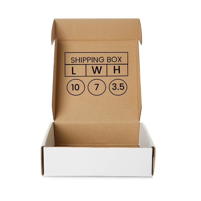 ADDANBI White 3 Ply Self Locking Corrugated Box 10x7x3.5 Inch Pack of 25 for Packaging Storing Courier E-Commerce Shipping and Goods Transportation - Image 1