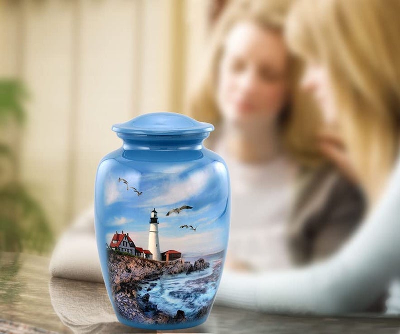 IM TPMS Lighthouse Urn  Lighthouse Cremation Urn For Ashes  Handcrafted Lighthouse Memorial Urn  Handmade Adult Cremation Urn With Velvet Bag (Large) - Image 3