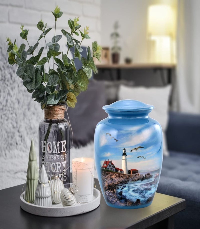 IM TPMS Lighthouse Urn  Lighthouse Cremation Urn For Ashes  Handcrafted Lighthouse Memorial Urn  Handmade Adult Cremation Urn With Velvet Bag (Large) - Image 4
