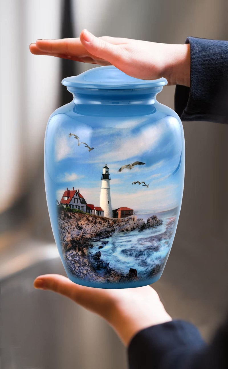 IM TPMS Lighthouse Urn  Lighthouse Cremation Urn For Ashes  Handcrafted Lighthouse Memorial Urn  Handmade Adult Cremation Urn With Velvet Bag (Large) - Image 5