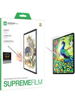 Supreme Film for iPad Pro 12.9 inch (2021/2020) Screen Protector with Paper Texture simulation for Digital Artists Sketching/Drawing/Writing