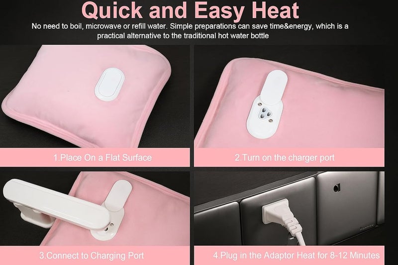 Brand Conquer Electric Heating Water Bag for Pain Relief Electric Heating Pad-Heat Pouch Hot Water Bottle Dual Insulation Silicon Hot Water Bag 6 Layers Heating Pad With For Pain Relief - Image 2