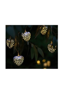 Y&D LED Heart Fairy String Lights, 2.5m/8.2ft Metal Mesh Shaped Plug in Lights Battery Operated, for Holiday Party Home Indoor Outdoor Bedroom Hallway Garden Lighting, 20 Pcs  - Image 2