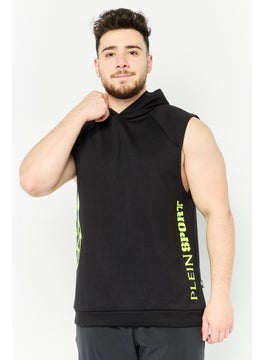 Plein Sport Men Sportswear Fit Sleeveless Hoodie, Black  - Image 1