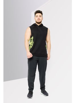 Plein Sport Men Sportswear Fit Sleeveless Hoodie, Black  - Image 4