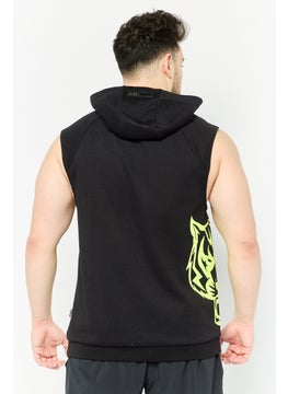 Plein Sport Men Sportswear Fit Sleeveless Hoodie, Black  - Image 2