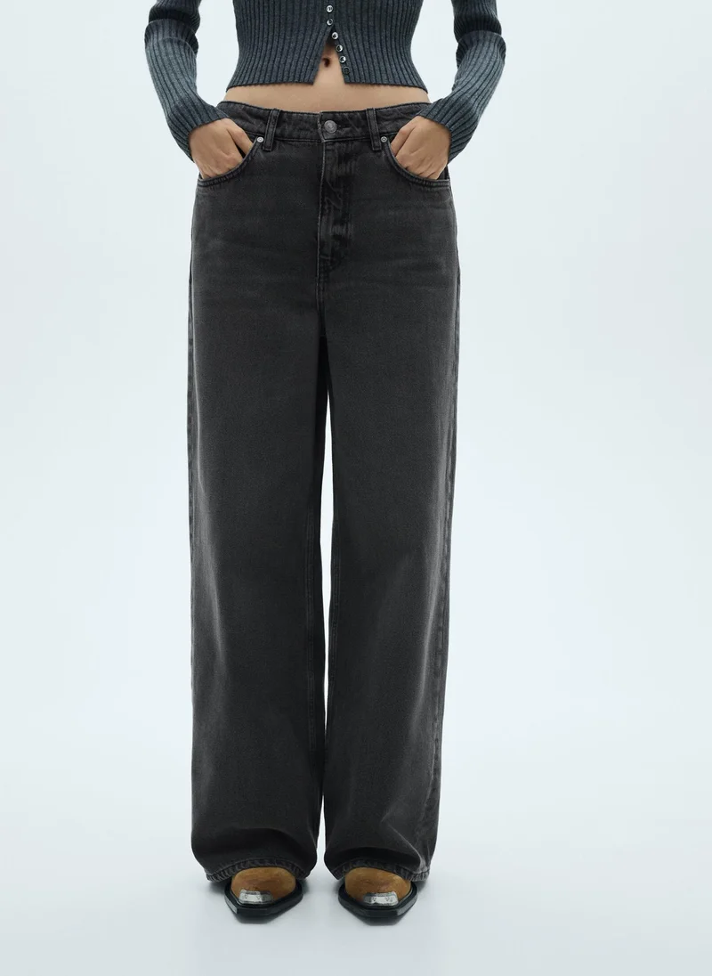 MANGO Low Waist Wide Leg Jeans