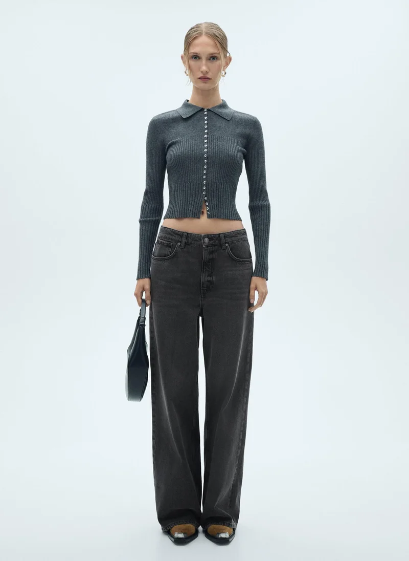 مانجو Low Waist Wide Leg Jeans