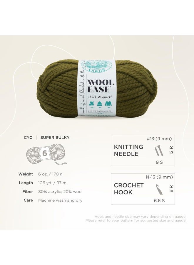 Lion Brand Yarn (1 Skein) Lion Brand Yarn Wool-Ease Thick & Quick Bulky Yarn, Cilantro - Image 4