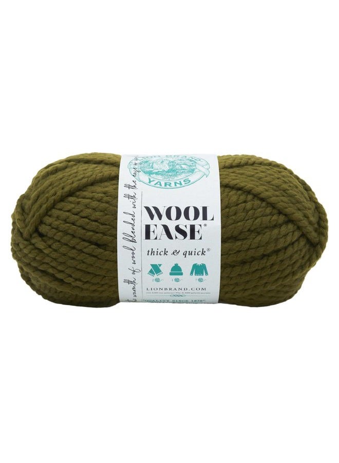 Lion Brand Yarn (1 Skein) Lion Brand Yarn Wool-Ease Thick & Quick Bulky Yarn, Cilantro - Image 1