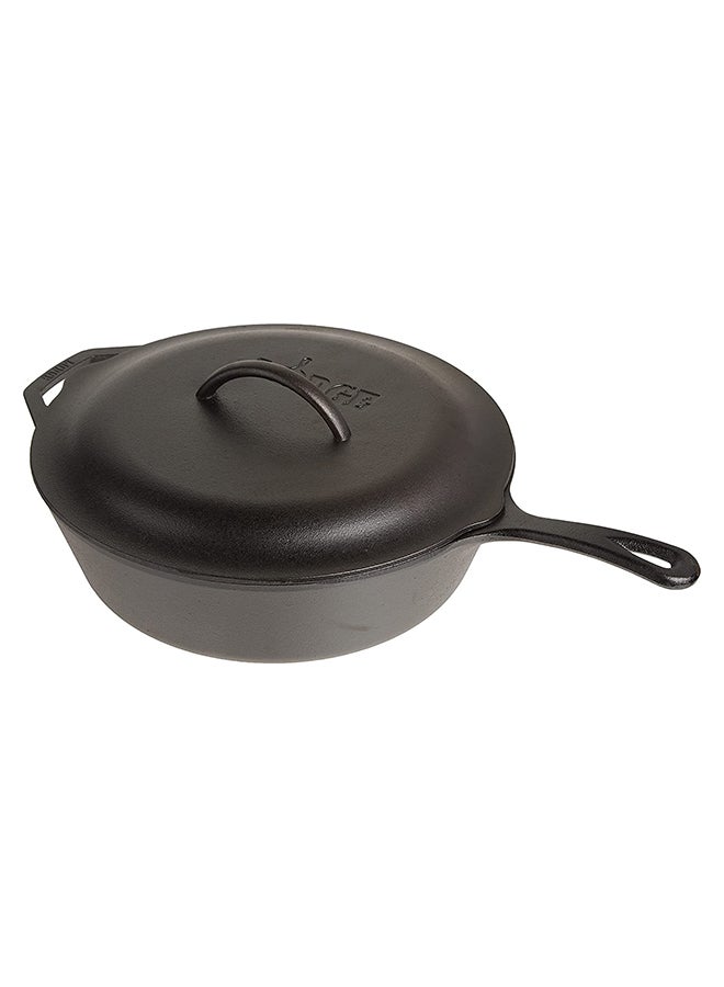 LODGE Lodge Pre-Seasoned Cast Deep Skillet With Iron Cover And Assist Handle 5 Quart Black  - Image 1