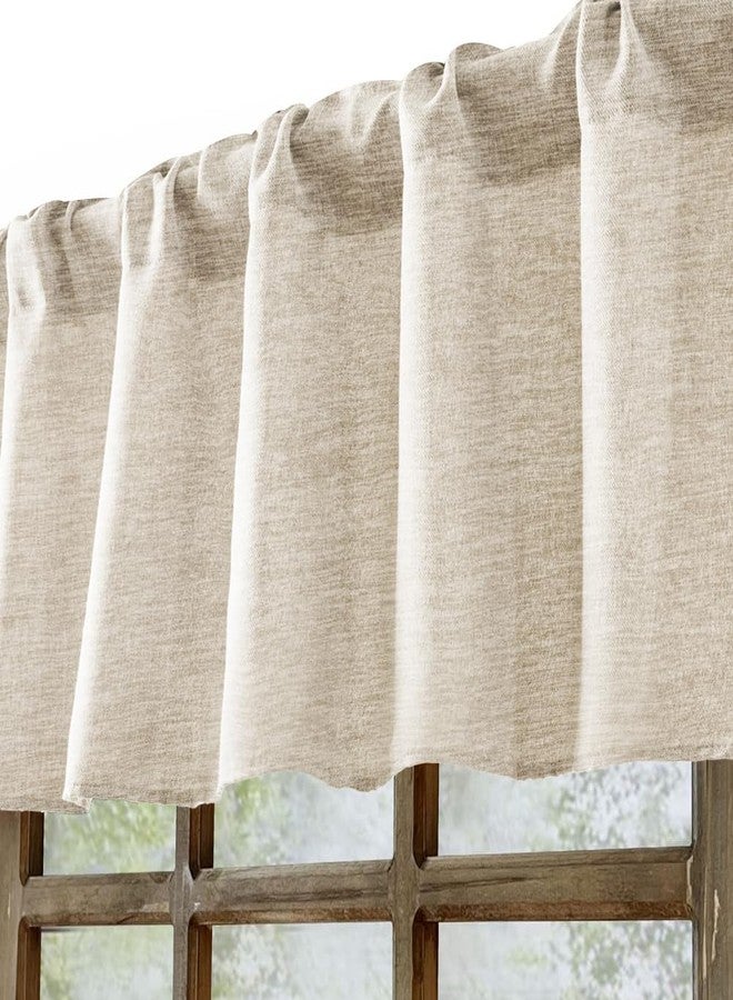 WOSIBO 2 Pack Burlap Window Valances 16" x 56" Farmhouse Style Window Treatment Decor Curtains Rod Pocket Valances for Kitchen/Living Room (White) - Image 4