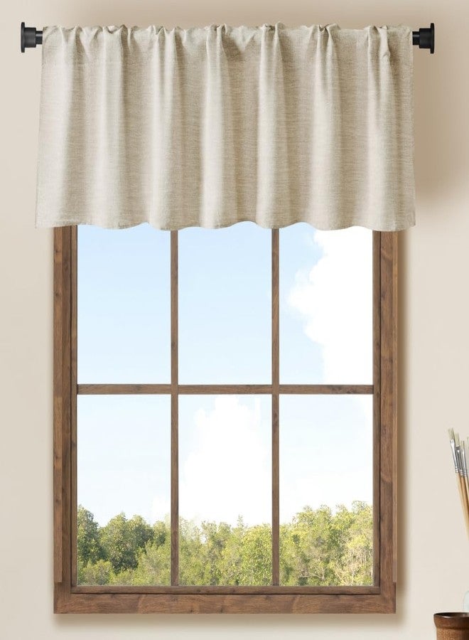 WOSIBO 2 Pack Burlap Window Valances 16" x 56" Farmhouse Style Window Treatment Decor Curtains Rod Pocket Valances for Kitchen/Living Room (White) - Image 2