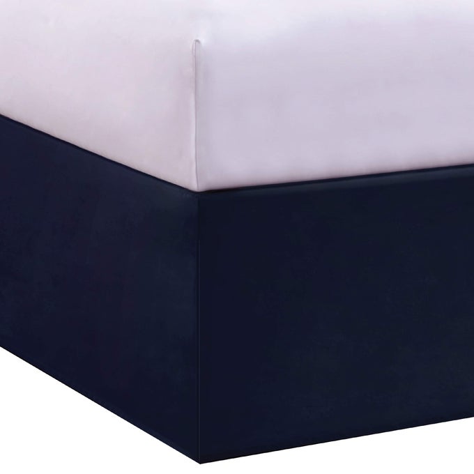 LUXURY HOTEL TAILORED BED SKIRT BOX PLEATS 14 INCH DROP KING NAVY