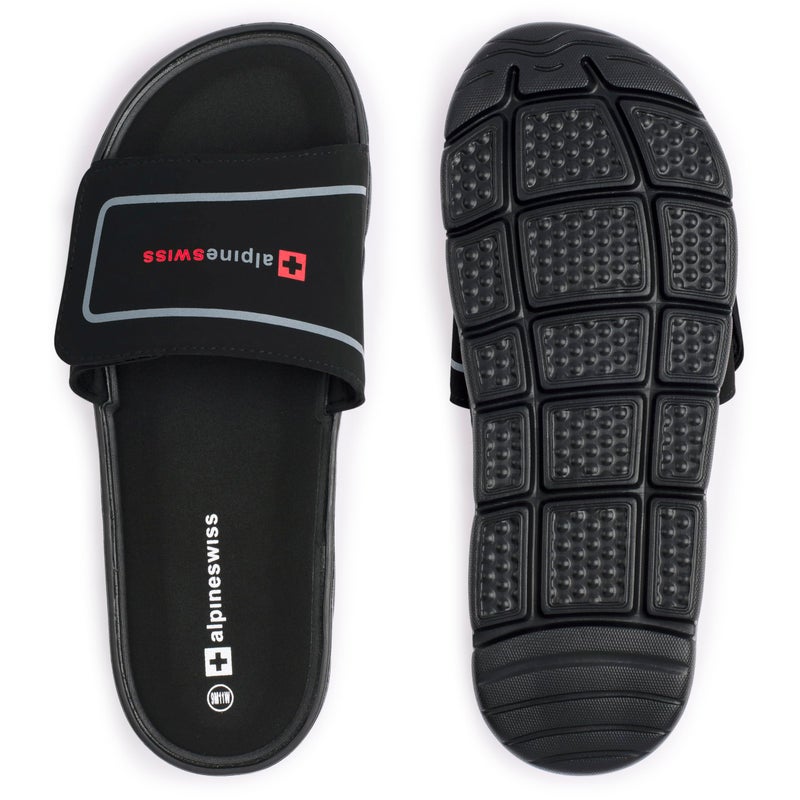 Alpine Swiss Gabe Men's Cloud Slide Sandals | Ultra-Comfortable Shock-Absorbing Foam Insole with Arch Support | Adjustable Strap Waterproof Anti-Slip Traction | Great for Recovery Gym Shoes 11 - Image 4