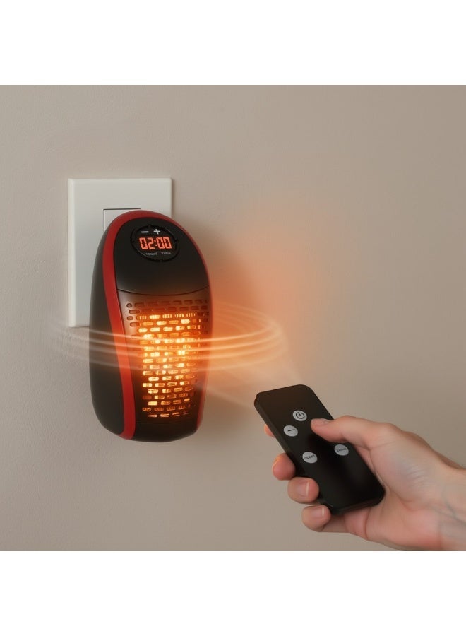 400W Mini Portable Plug-in Wall Heater - with Remote Control & Digital LED Display - Image 3