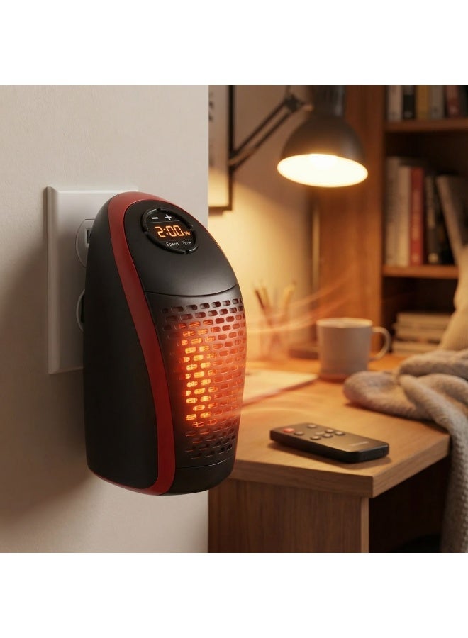400W Mini Portable Plug-in Wall Heater - with Remote Control & Digital LED Display - Image 5