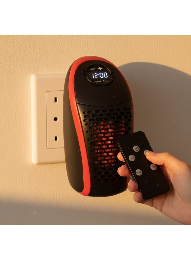 400W Mini Portable Plug-in Wall Heater - with Remote Control & Digital LED Display - Image 2