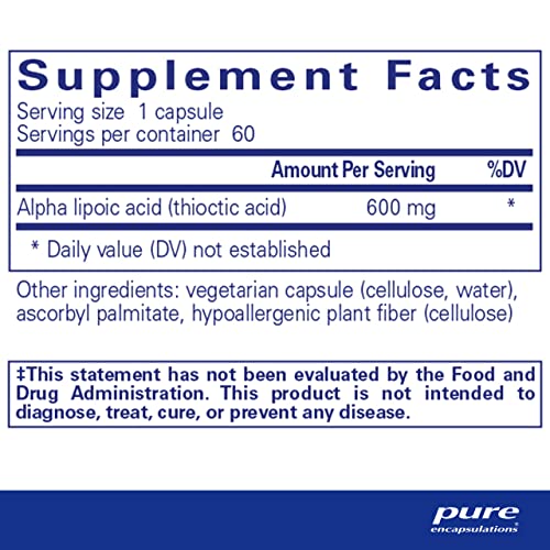 Pure Encapsulations Alpha Lipoic Acid 600 mg - ALA Supplement for Liver Support, Antioxidants, Nerve Health, Cardiovascular Health & Carbohydrate Support - Premium Alpha Lipoic Acid - 60 Capsules - Image 2