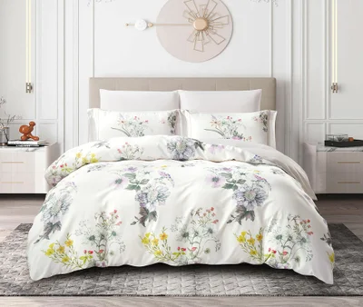 دوناتيلا طقم غطاء لحاف مشجر 6 قطع مقاس مزدوج يناسب سرير 200×200 سم مايكروفايبر ناعم , تصميم راقي و انيق , يناسب جميع الفصول (لا يشمل حشوة اللحاف)