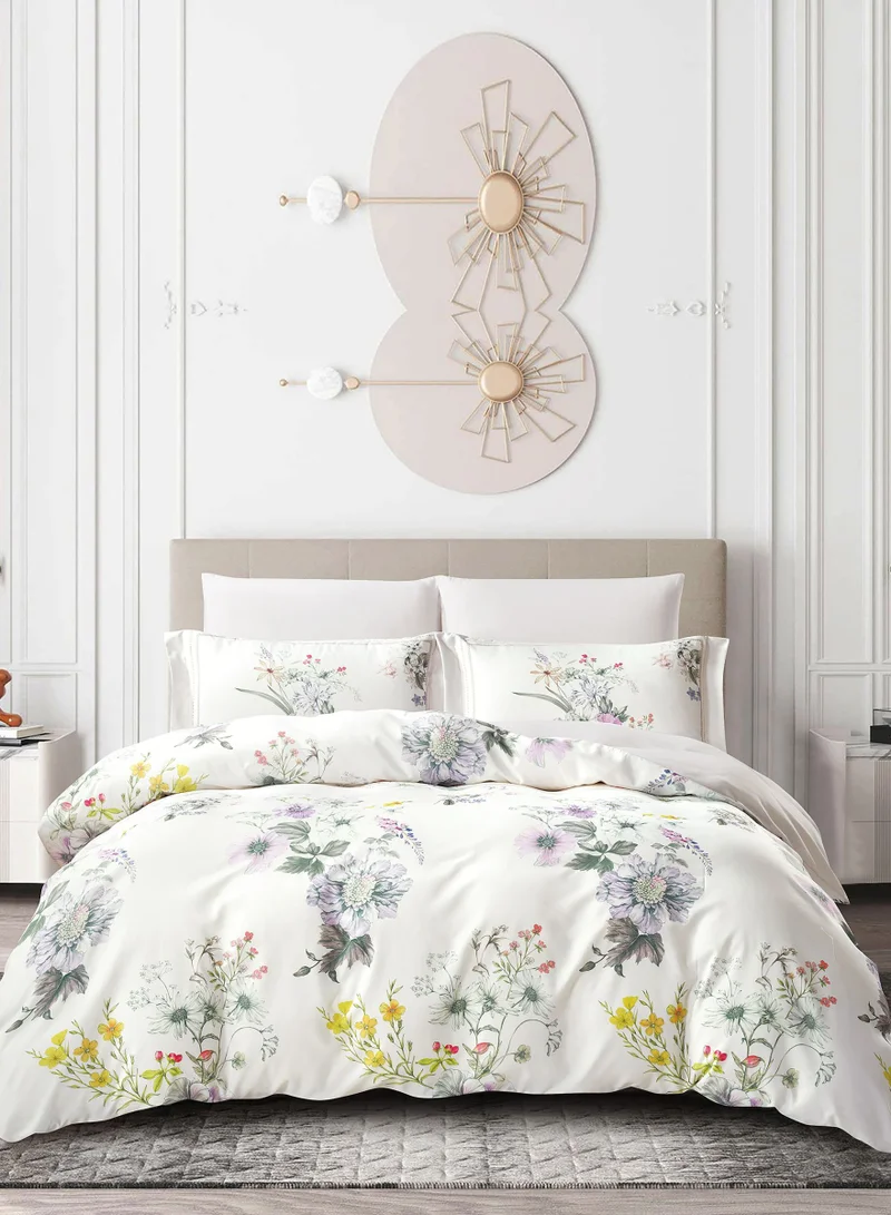 دوناتيلا طقم غطاء لحاف مشجر 6 قطع مقاس مزدوج يناسب سرير 200×200 سم مايكروفايبر ناعم , تصميم راقي و انيق , يناسب جميع الفصول (لا يشمل حشوة اللحاف)