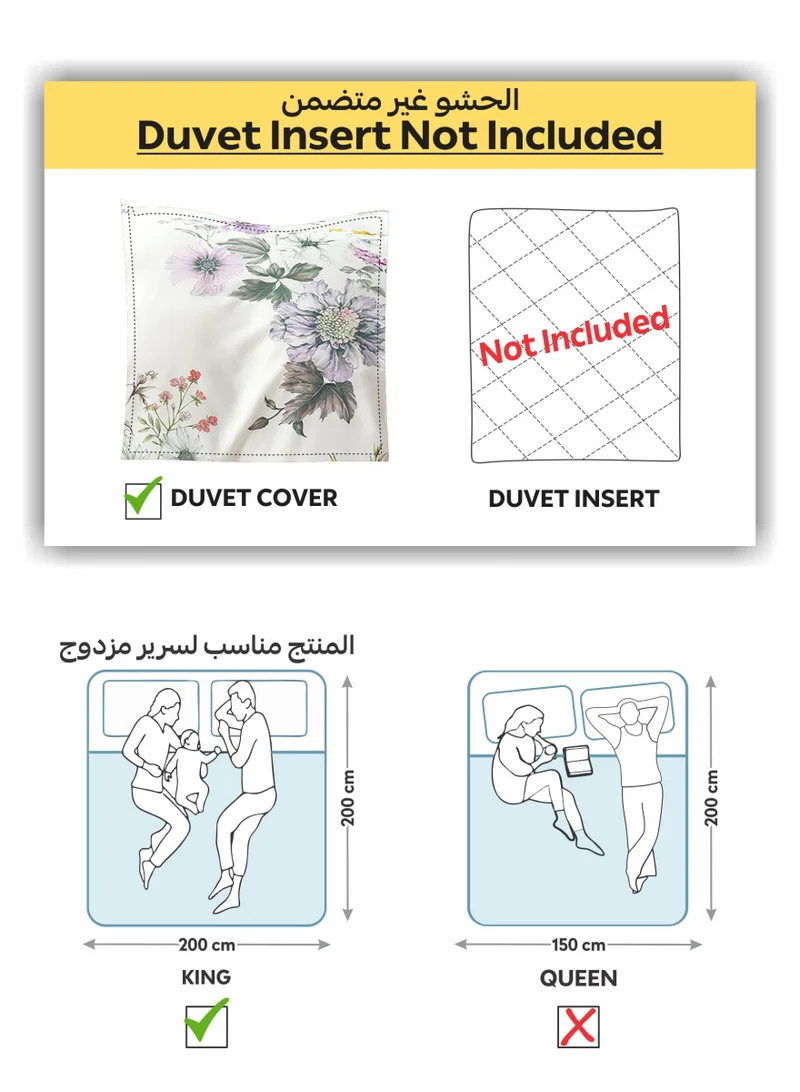 Donetella Digital Print Duvet cover Set, King Size 220x240 cm - 6-Pcs Bed Set, ,Emirate Collection, Microfiber - 1 Duvet Cover, 1 Fitted Sheet, 2 Pillow Shams, 2 Pillowcases (Filler Not Include)
