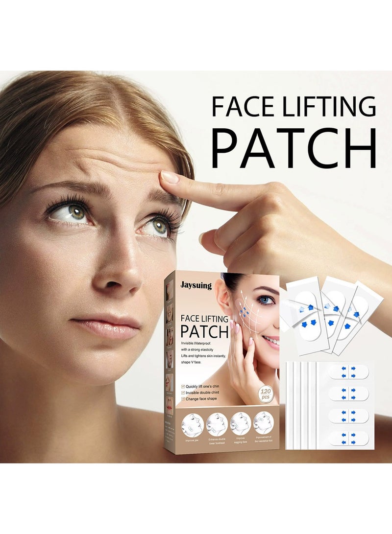 Jaysuing 120 Pcs Face Lifting Patch,Invisible Stretchable Facial Tape, for Double Chin Eyes Skin Facial Wrinkles Double Chin - Image 2