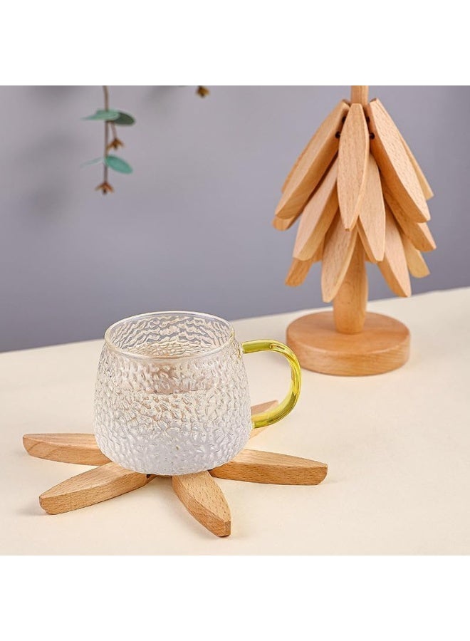 Wood Tree Shaped Table Mat Wooden Trivets Decorative Anti Scald Heat Resistant Table Mat Coaster Wood Placemats Pot Tree  - Image 3