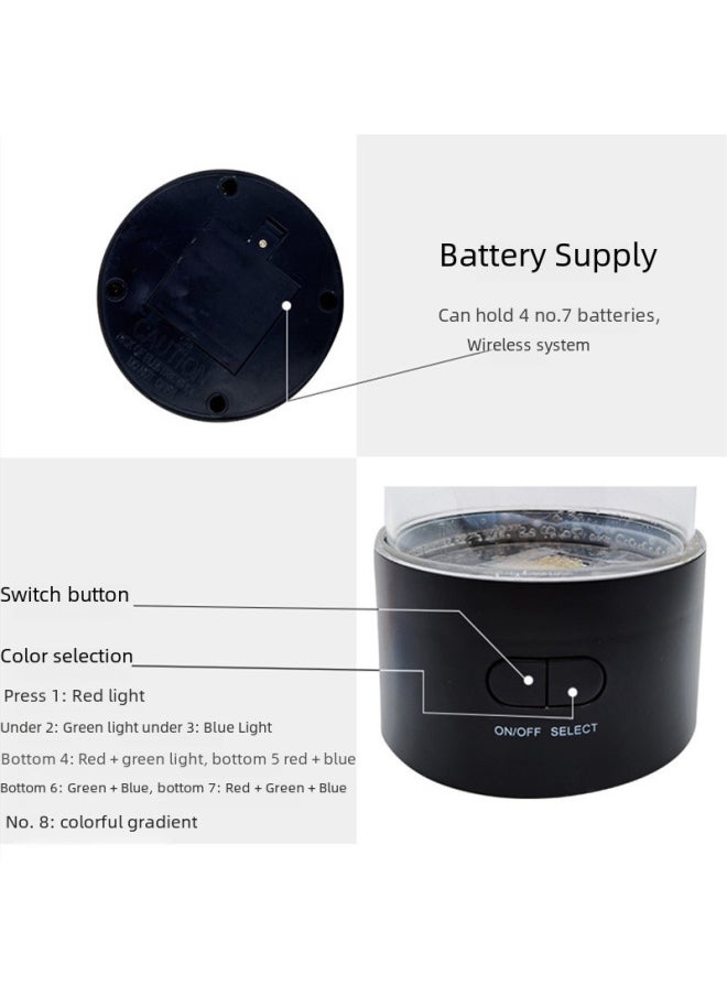 Generic - Creative Medium Size Realistic Cylindrical Led Jellyfish Lamp Usb Plug-in Color Changing Atmosphere Light Small Night Light-Color:octagonal Mica Lamp - Image 1