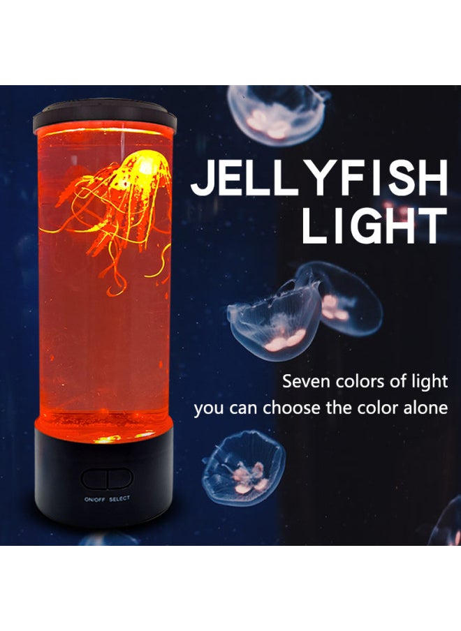 Generic - Creative Medium Size Realistic Cylindrical Led Jellyfish Lamp Usb Plug-in Color Changing Atmosphere Light Small Night Light-Color:octagonal Mica Lamp - Image 1