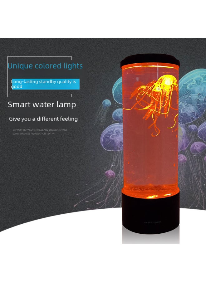 Generic - Creative Medium Size Realistic Cylindrical Led Jellyfish Lamp Usb Plug-in Color Changing Atmosphere Light Small Night Light-Color:octagonal Mica Lamp - Image 1