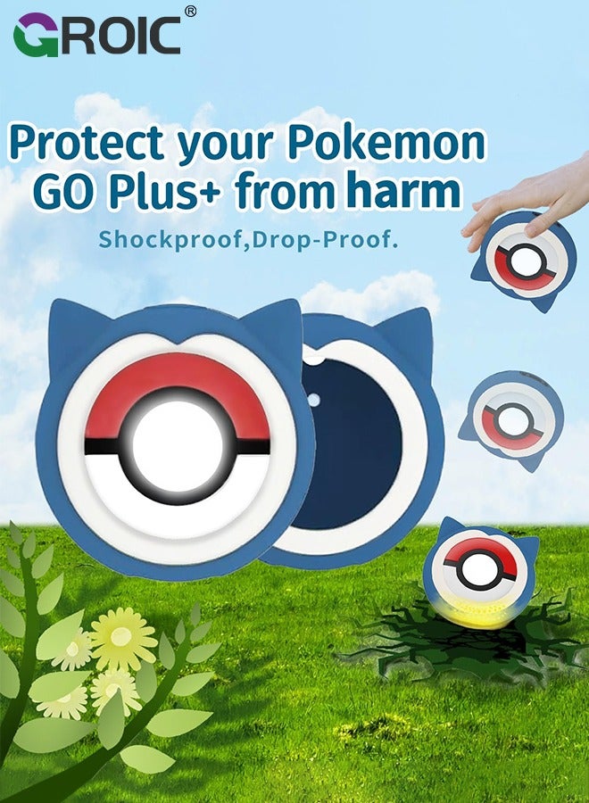 GROIC Protective Blue Case for Pokémon GO Plus + 2024, Soft Silicone Cover Case for Poke GO Plus with Wrist Strap  - Image 3