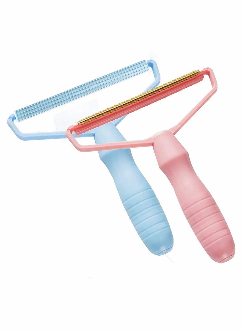 طقم لفة شفاف محمولة للملابس والأقمشة، 2 عبوة مزيل الوبر لتنظيف الفو fluff بسهولة - Image 1