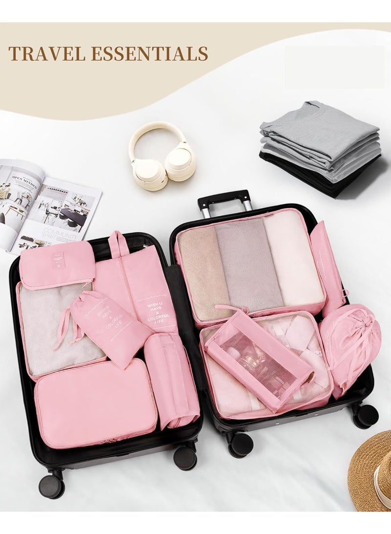 Relex Packing Cubes 11 Set, Suitcase Organizers, Luggage Organizer Bags for Travel, Packing Cubes for Travel, with Toiletry Bag, Travel Essentials (Pink) - Image 3