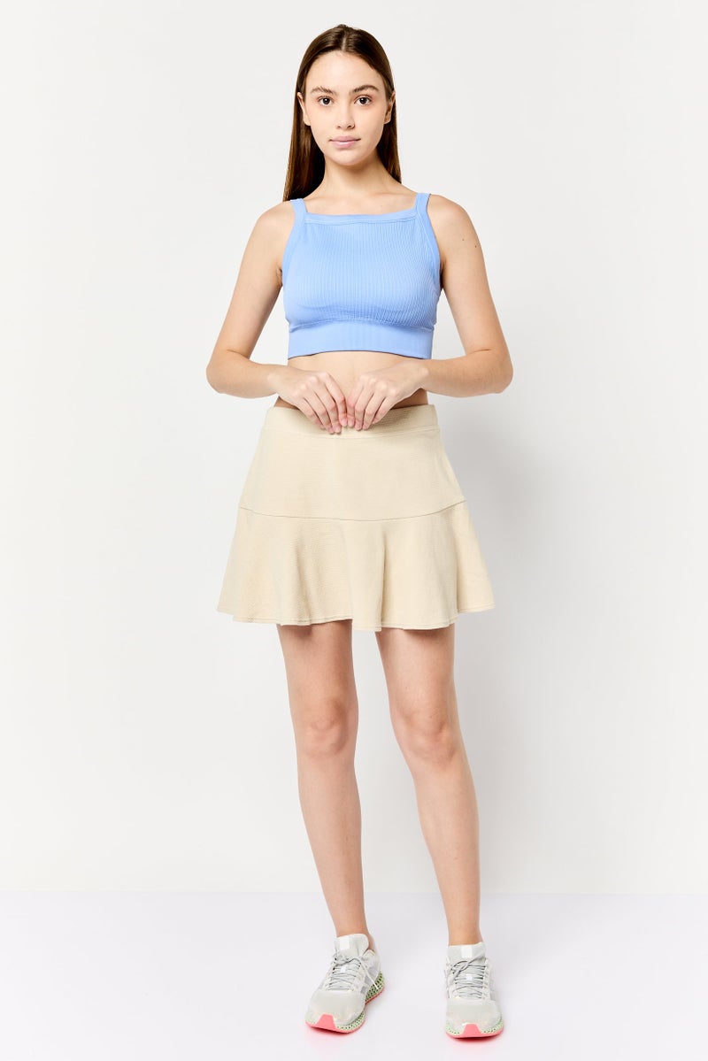 Offline by Aerie Women Textured Mini Skirt, Beige - Image 3
