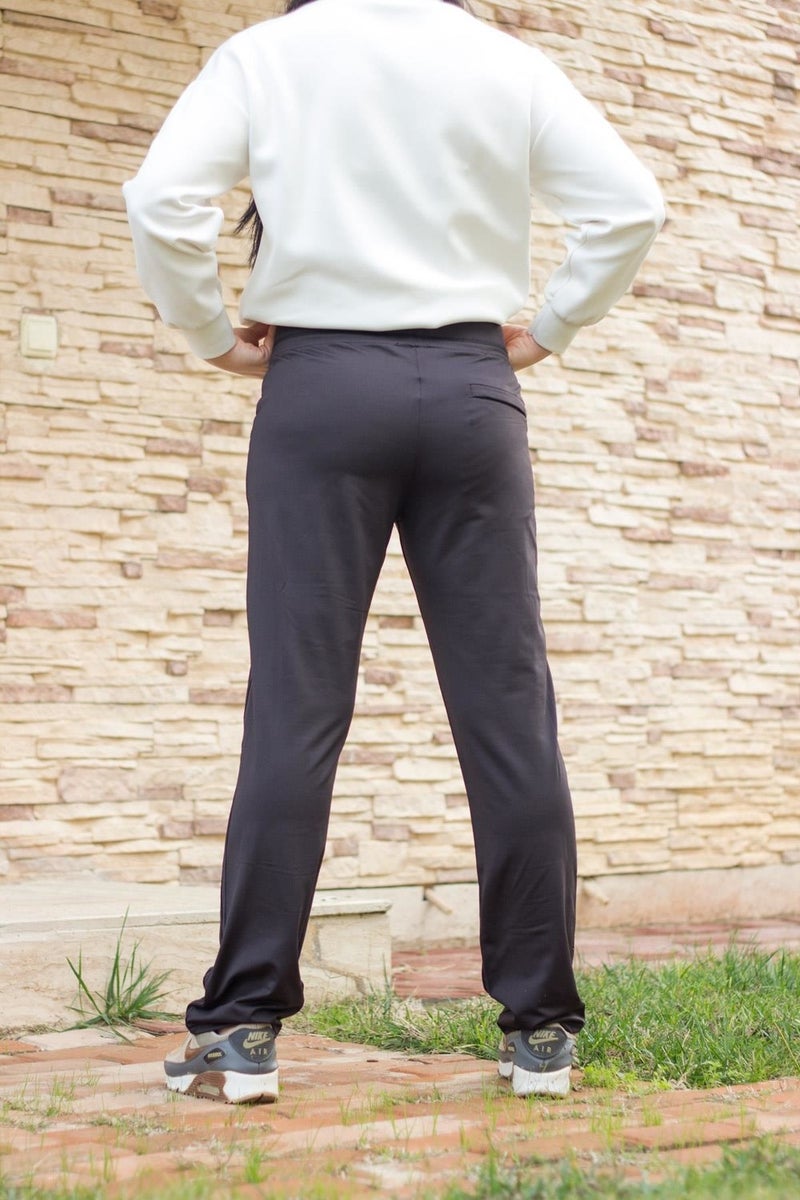 Azıcık Akıllı A Little Smart Women's Black Striped Basic Relaxed Fit Pocketed Sweatpants 21KESAAKT1  - Image 4