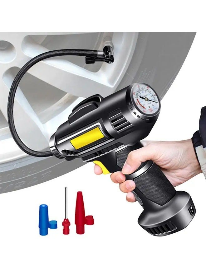 NKX Tire Inflator Portable Air Compressor – 7.4V DC Air Pump for Car Tires with Analogue Pressure Gauge and Emergency Led Light  - Image 2