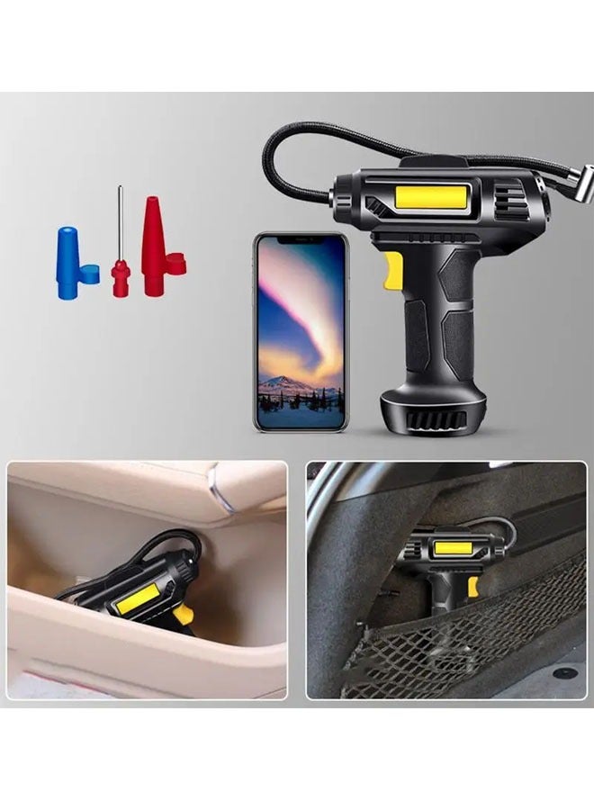 NKX Tire Inflator Portable Air Compressor – 7.4V DC Air Pump for Car Tires with Analogue Pressure Gauge and Emergency Led Light  - Image 3