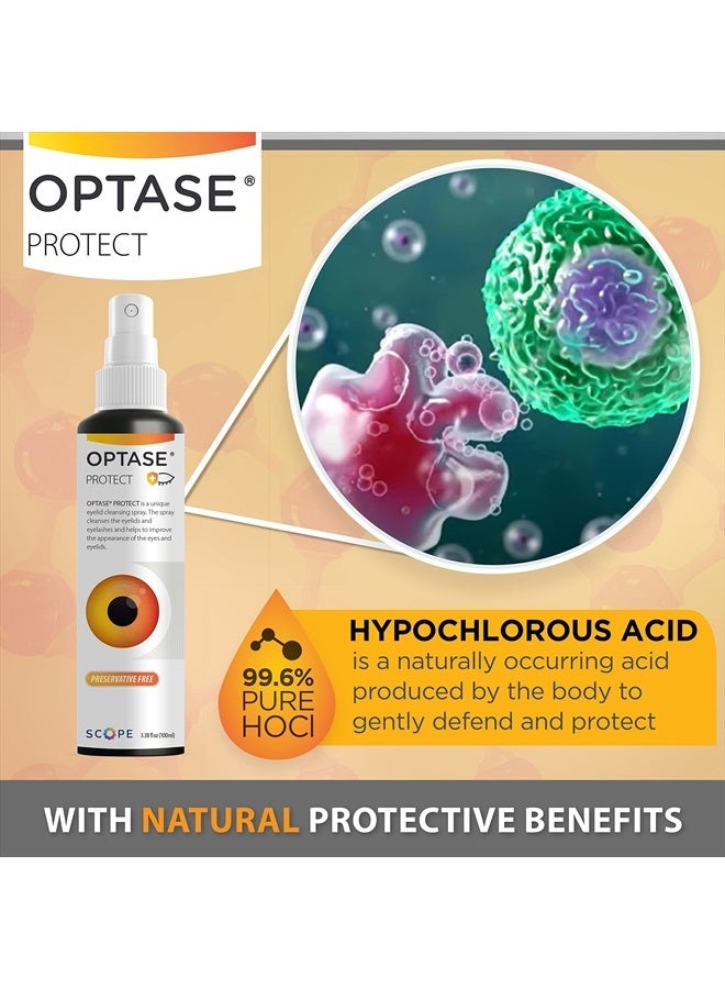 Optase Protect Eyelid Cleansing Spray - Hypochlorous Acid Spray for Daily Protection - Eye Lid Cleaning Spray for Dry Eye, Blepharitis, and Stye Treatment - Hypochlorous Acid Eyelid Cleanser - 100 ml - Image 3