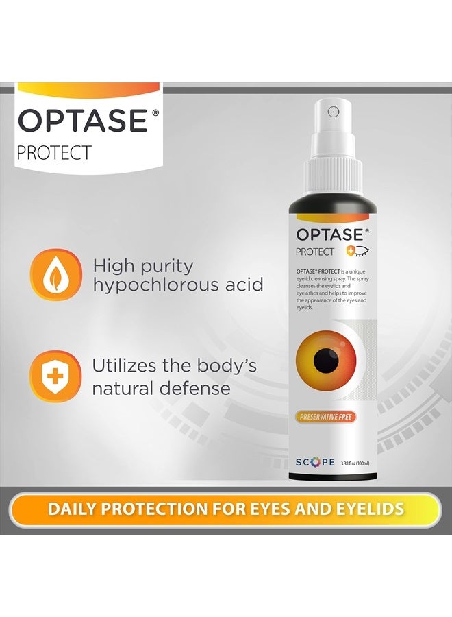 Optase Protect Eyelid Cleansing Spray - Hypochlorous Acid Spray for Daily Protection - Eye Lid Cleaning Spray for Dry Eye, Blepharitis, and Stye Treatment - Hypochlorous Acid Eyelid Cleanser - 100 ml - Image 2