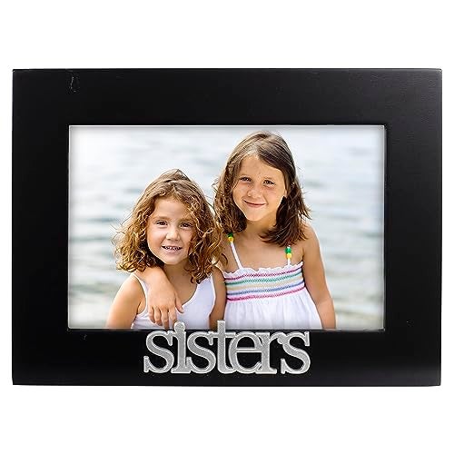 Malden International Designs Sisters Expressions Picture Frame, 4x6, Black - Image 1