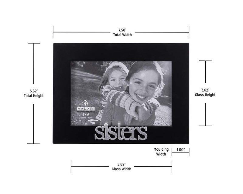 Malden International Designs Sisters Expressions Picture Frame, 4x6, Black - Image 5