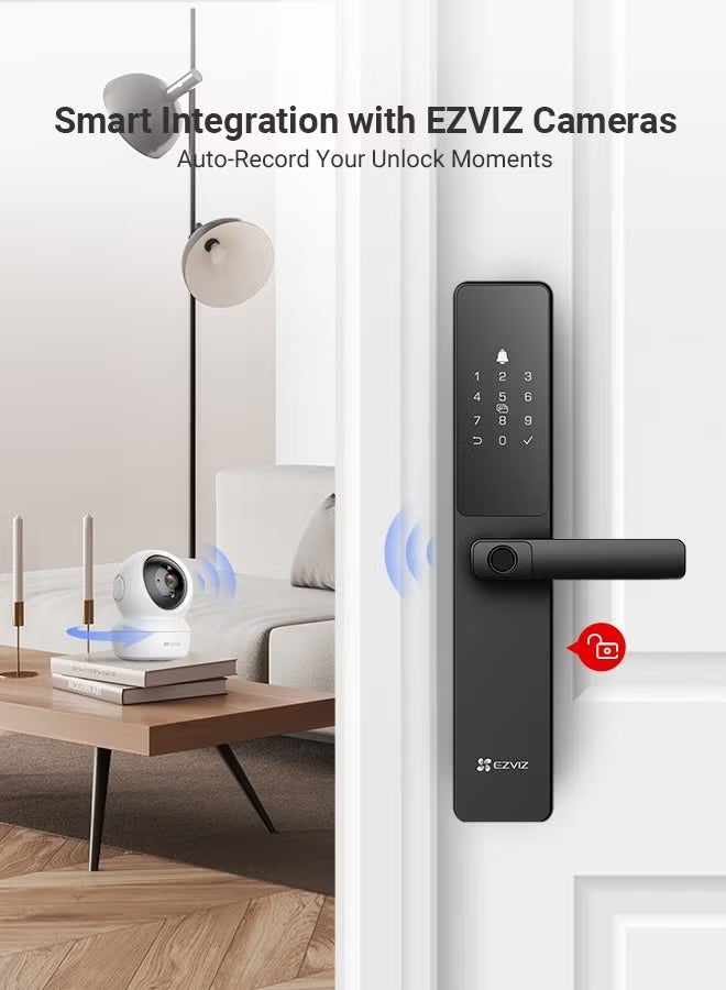 EZVIZ Smart Lock Y2000 7-in-1 Smart Door Lock And Keyless Entry Door Lock Built-in Wifi Fingerprint Access Weather-resistant Child Safety Lock For Home Apartment Villa Office Hotel 6068 - Image 2