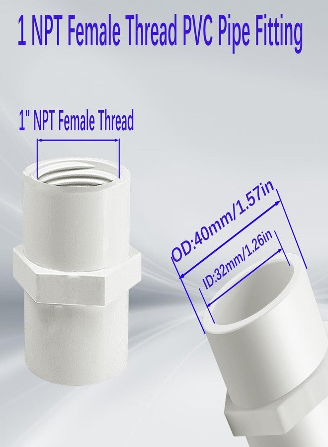 وصلات أنابيب PVC بيضاء مقاس 1 بوصة من YTFSA، موصل محول لولبي أنثوي NPT، 10 قطع وصلة لولبية أنثوية، مقبس × NPT أنثى، Sch40 - Image 3