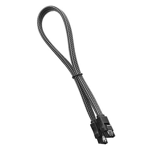 CableMod ModMesh Sleeved SATA 3 Cable (Black, 60cm) - Image 1